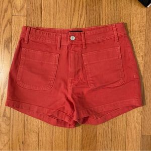Free Assembly patch pocket high rise shorts, tomato red, NWOT